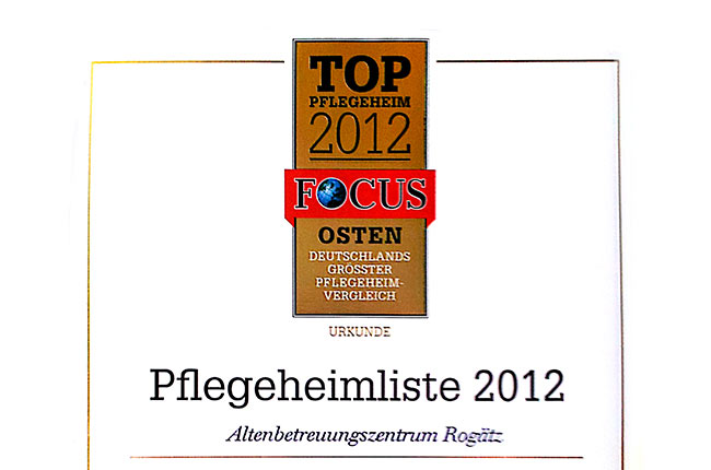 Urkunde FOCUS 2012